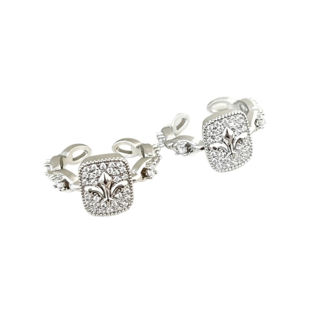 Wholesale Copper Open Ring with Hollow Flower Design,  Trendy Iris Style for Women,  Fashion Jewelry Accessory