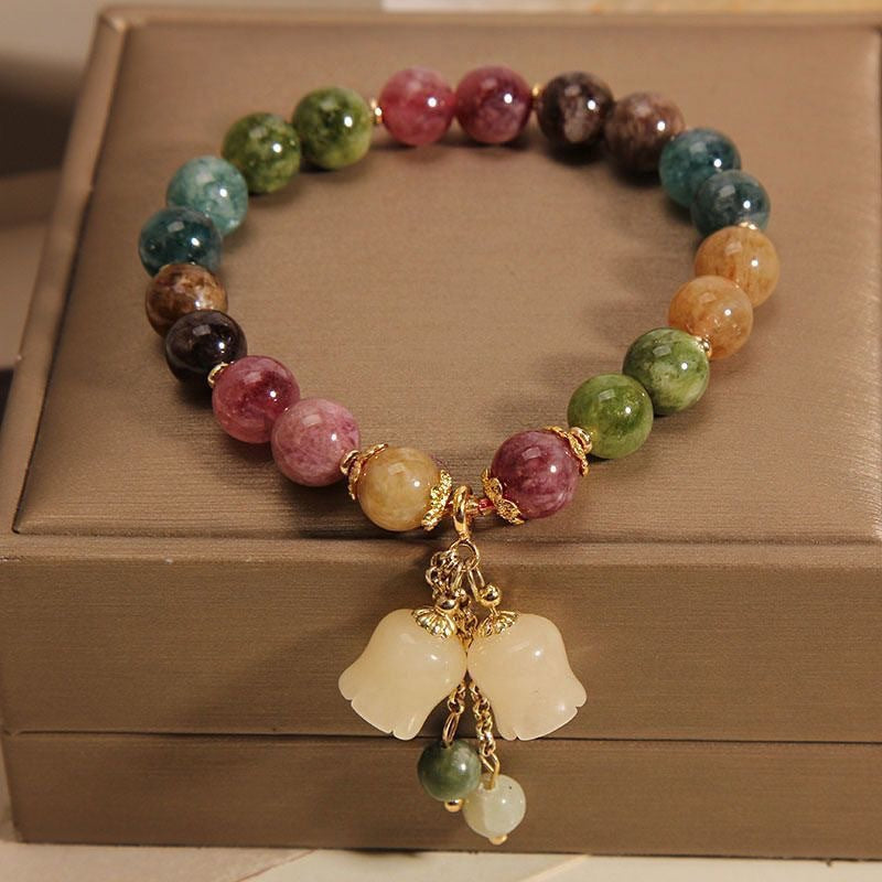 Wholesale Stylish Handmade Colorful Lily Of The Valley Flower Bracelet For Women Fashion Jewelry Accessory For Resale