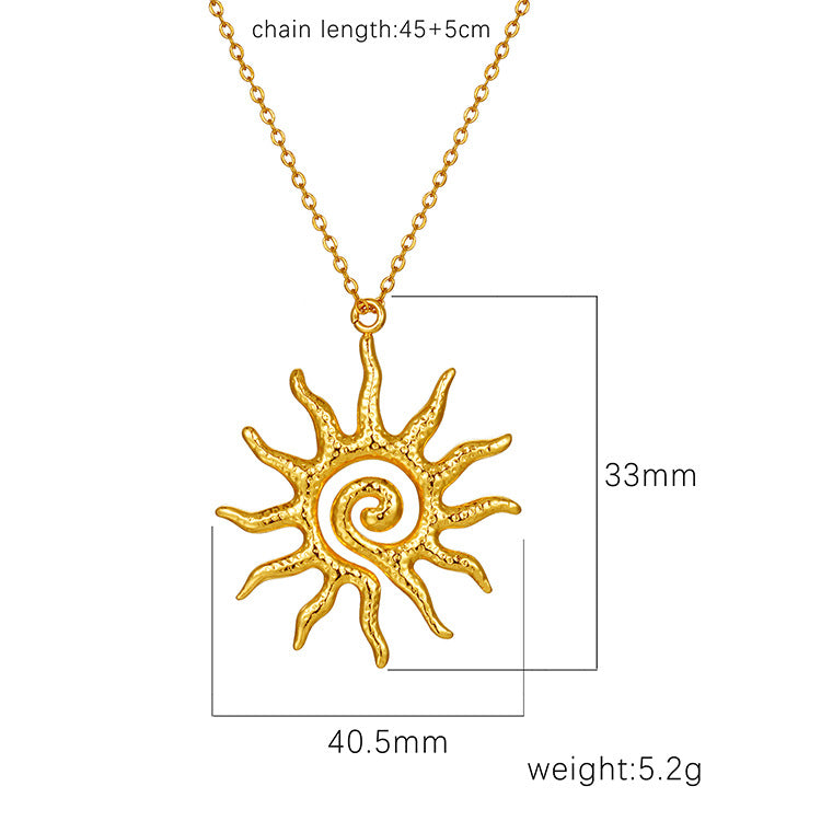 Wholesale Sunflower Necklace Hollow Gold Pendant Clavicle Chain Fashion Jewelry Accessory
