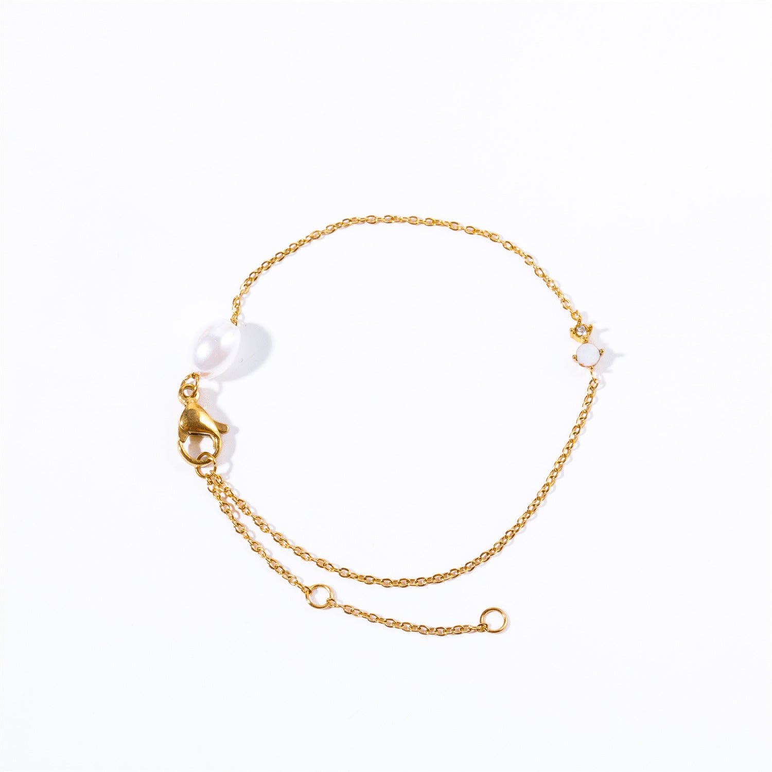 Wholesale 18k Gold Plated Titanium Steel Twelve Birthstone Simple Bracelet