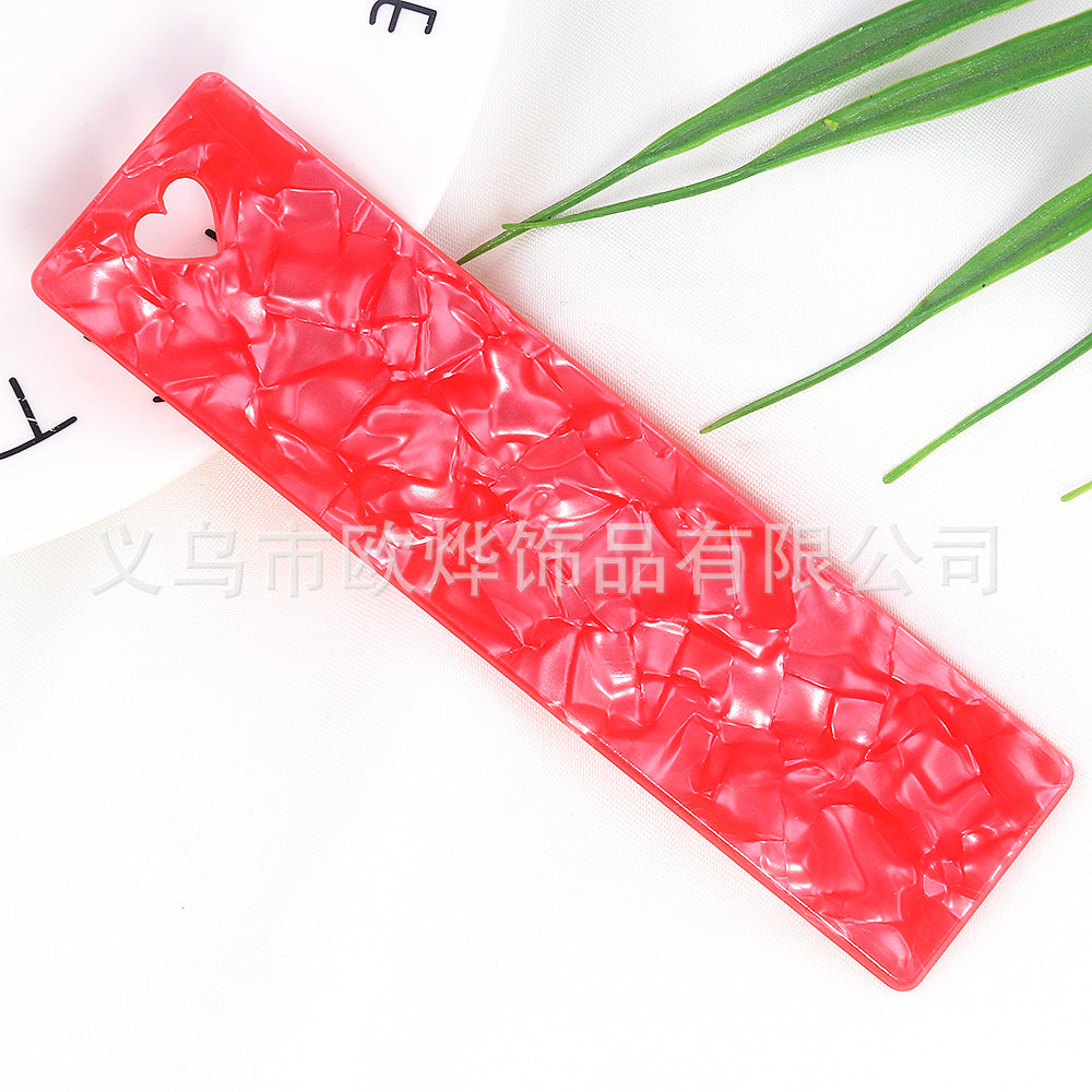 Wholesale 10PCS DIY Textured Acrylic Heart-shaped Bookmark with Keyhole Design