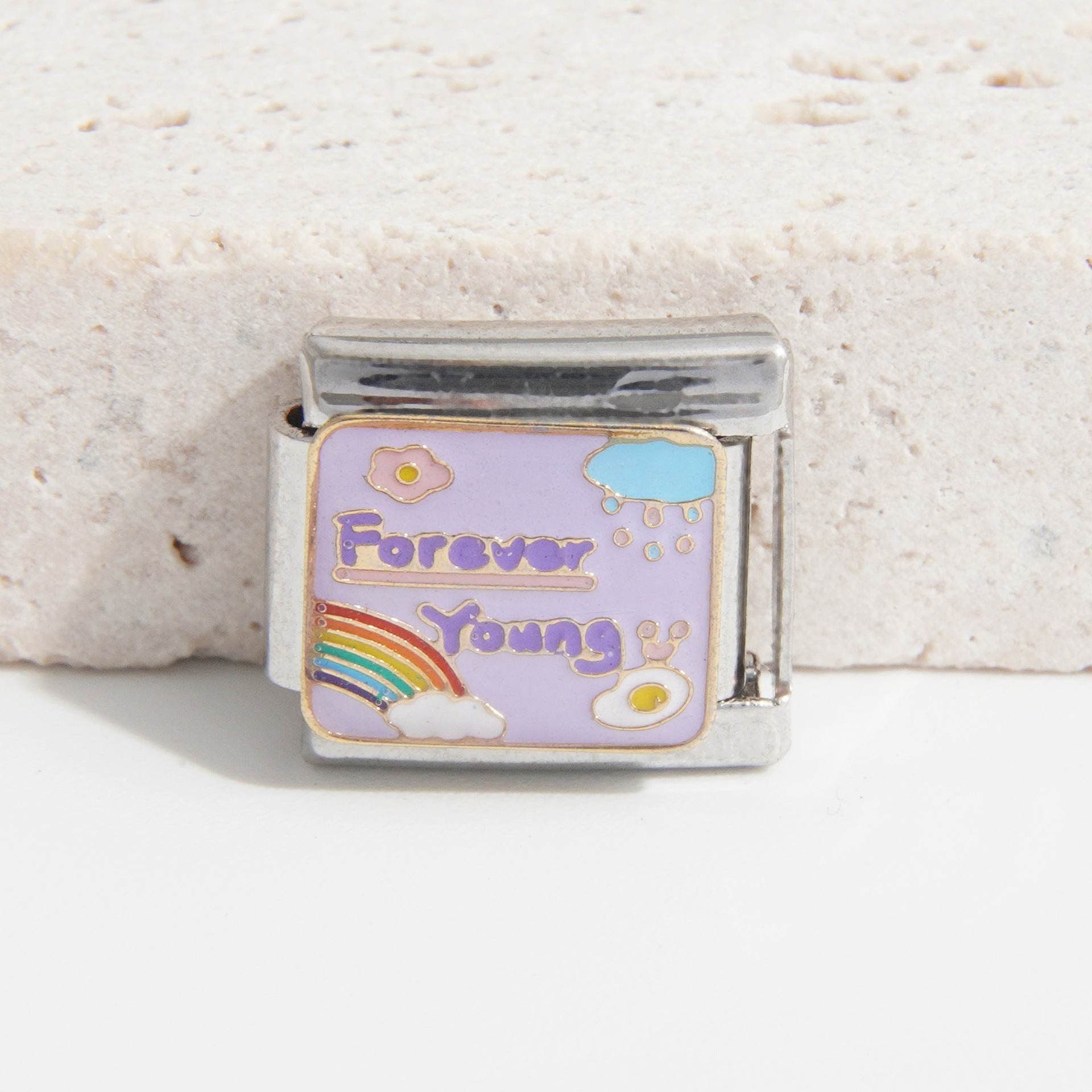 Wholesale 9mm Italian Charm Starter Bracelets DIY square Single Section Creative Stainless Steel Composable Bracelet