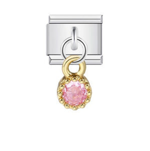 Wholesale Italian Module  Small Round Zircon Stainless Steel DIY Bracelet