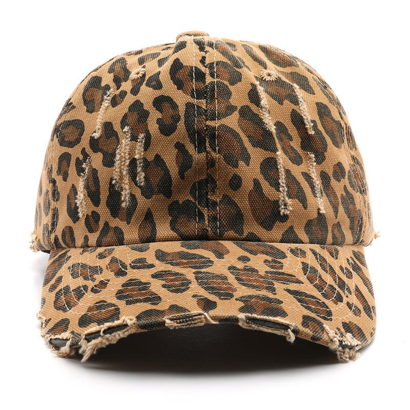 Wholesale  Retro Distressed Leopard Print  Baseball Cap