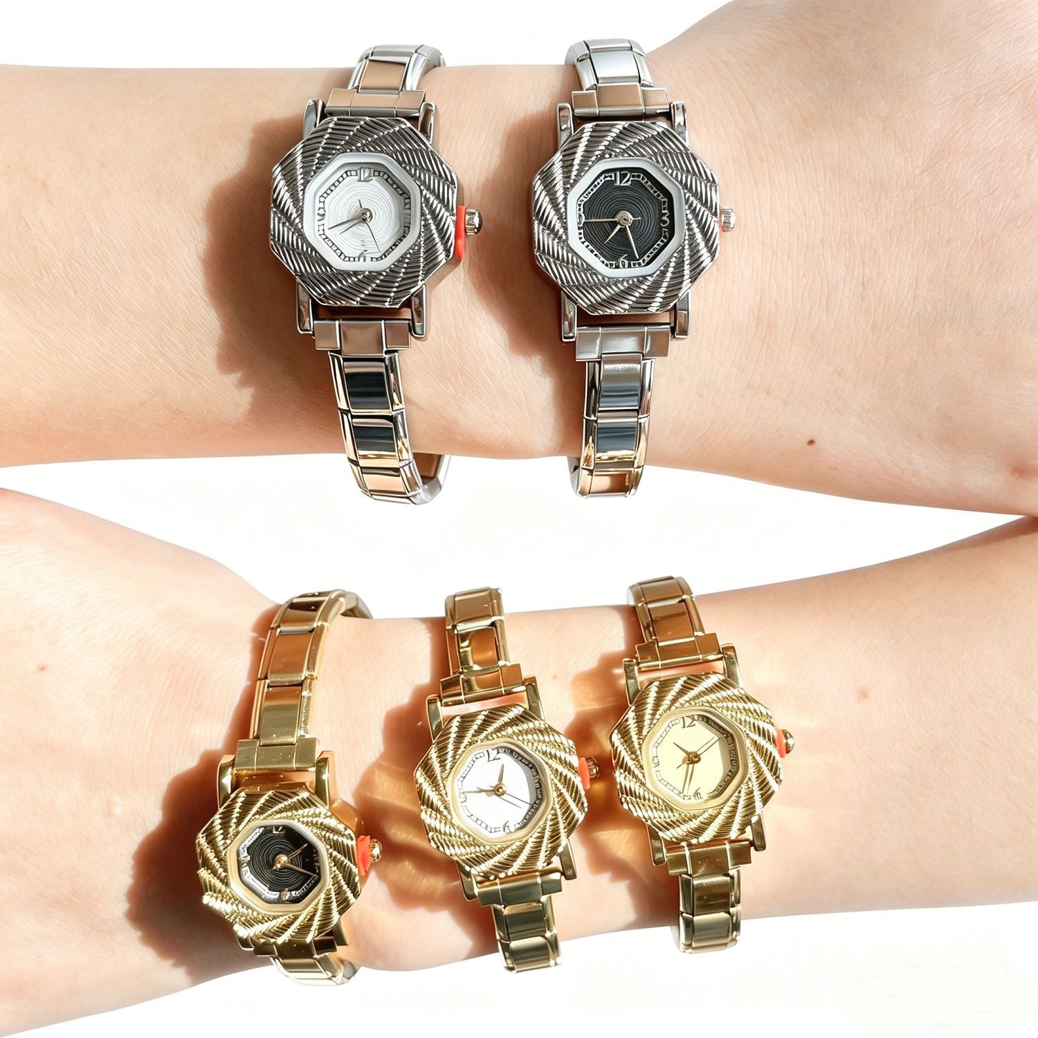 Wholesale Stainless Steel Quartz Watch with Tassel,  Bagua Octagonal Design,  Fashionable Women' s Wristwatch,  Boutique Gift