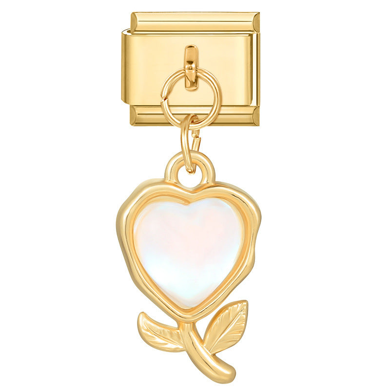 Wholesale Italian Charm Bracelet 9mm DIY Splicing Removable Stainless Steel Gold Base Pendant Composable Bracelet