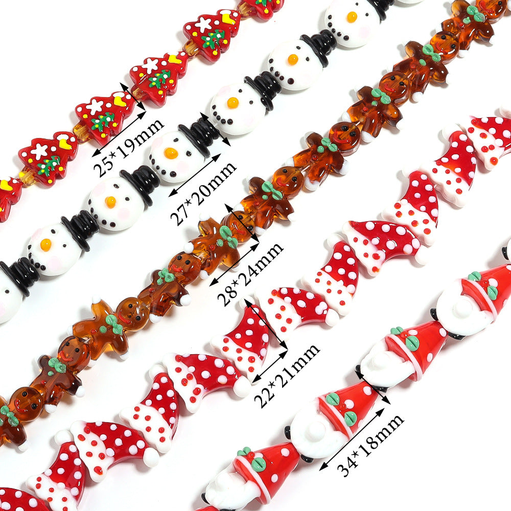 Wholesale  Glazed Color Christmas  Focal Beads DIY Bead Accessories