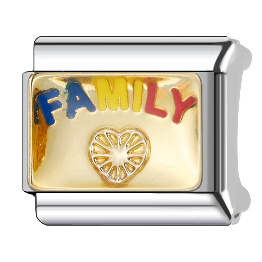 Wholesale Italian Charm Bracelet 9mm DIY Splicing Creative Pattern Stainless Steel Composable Bracelet