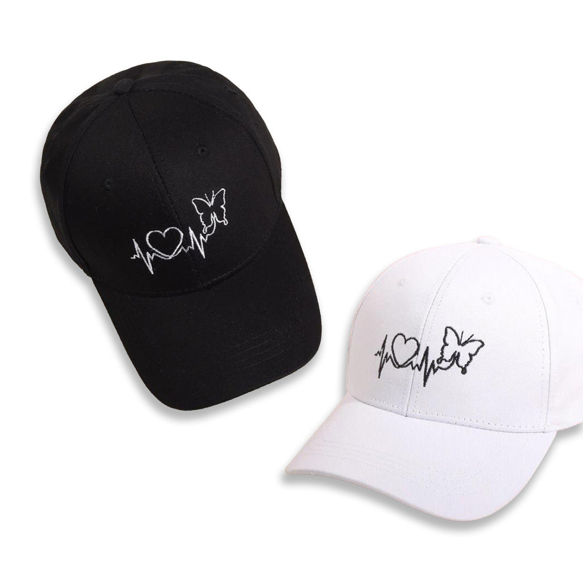 Wholesale Versatile Butterfly Heart EKG Peaked Cap Sun Visor Baseball Cap Hat ACC-HT-TangQiu014