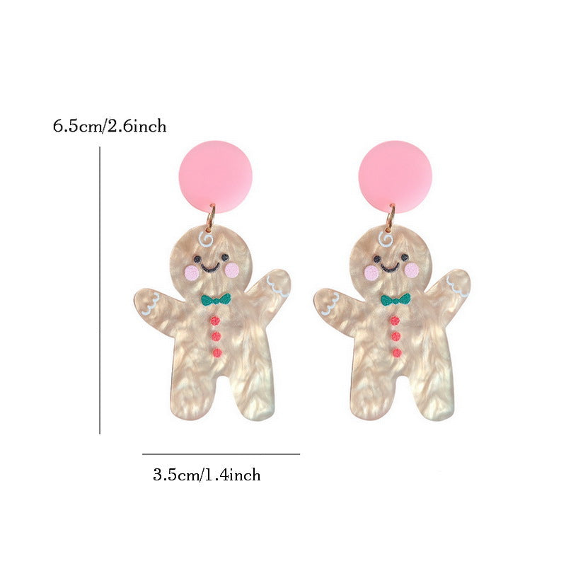 Wholesale Christmas Tree Rainbow Koala Dinosaur Cactus Gingerbread Man Acrylic Earrings ACC-ES-XP012
