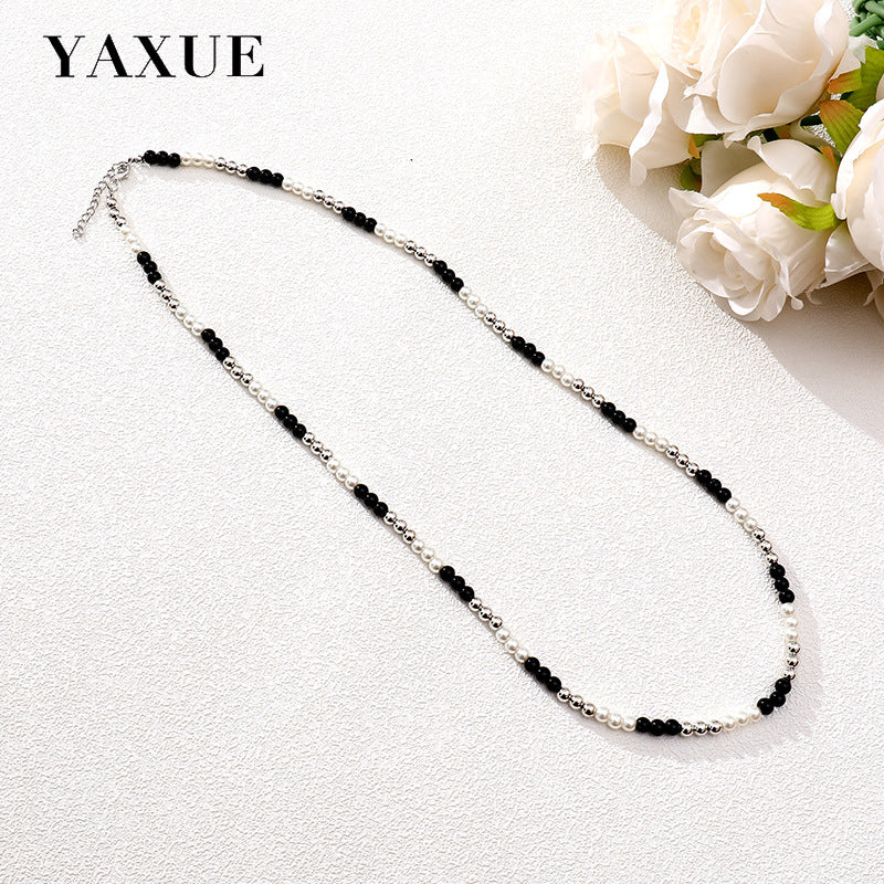 Wholesale  glass beads  pearl all-match long beaded  necklace