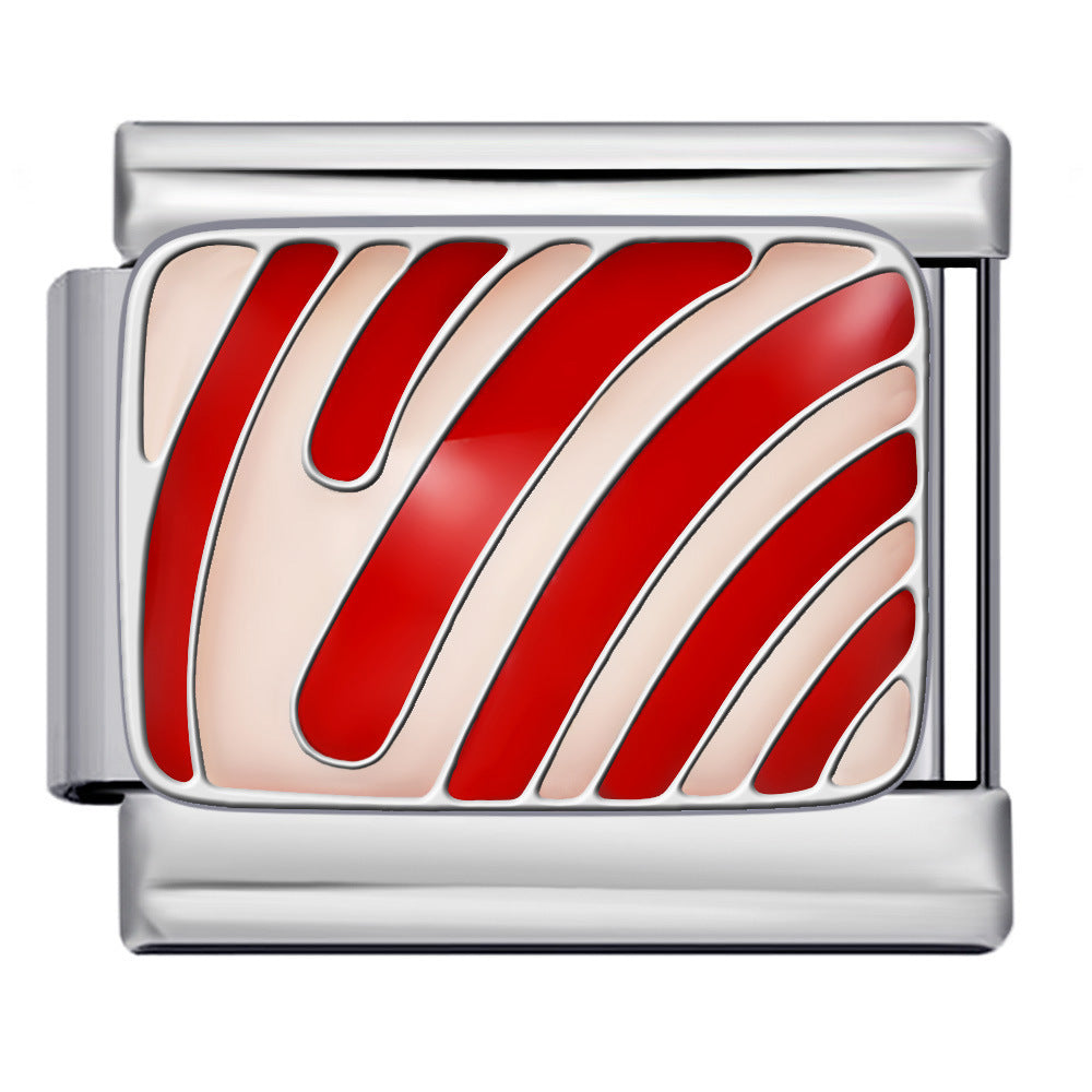 Wholesale 5pcs Italian Charm Bracelet 9mm DIY Splicing Colorful Pattern Stainless Steel Composable Bracelet