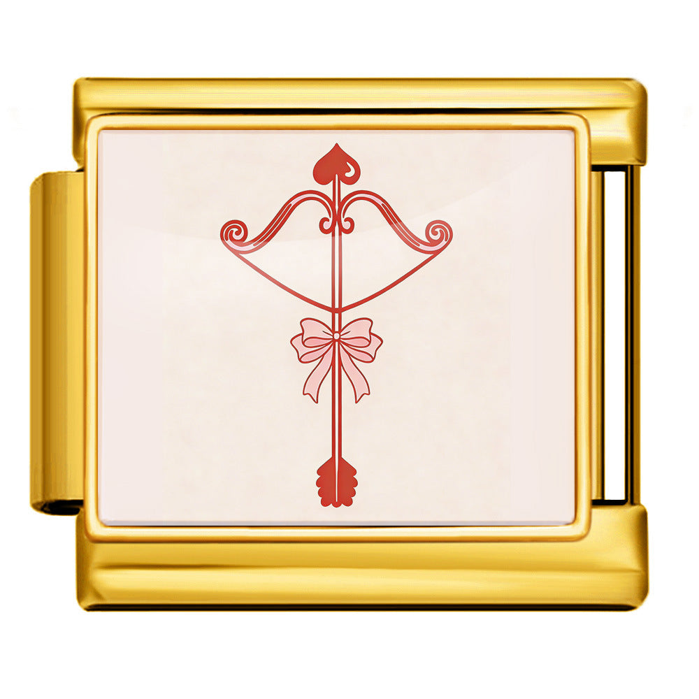 Wholesale 9mm Italian Charm Starter Bracelets DIY Valentine' s Day Heart-Shaped Stainless Steel Composable Bracelet