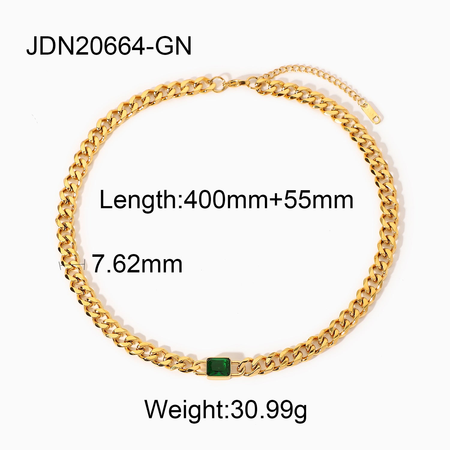 Wholesale Vintage Green Zircon Series Stainless Steel Necklace Earrings Bracelet Ring ACC-RS-JieDing003