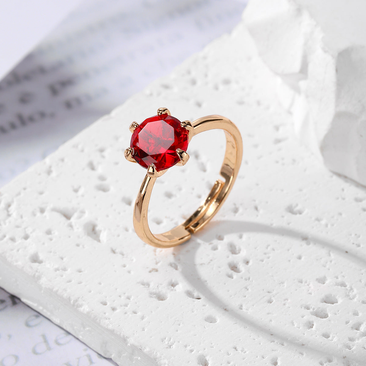 Wholesale Green Geometric Rhinestone Ring Women S Adjustable Open Alloy Jewelry Accessory Party Gift Everyday Wear
