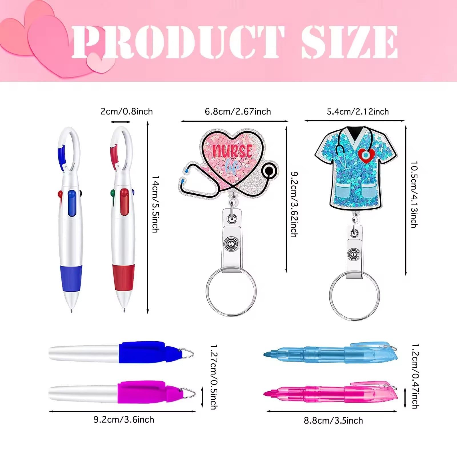 Wholesale Nurse Pen Set Retractable Badge Scroll Keychain Badge Reels ACC-KC-ChiHai001