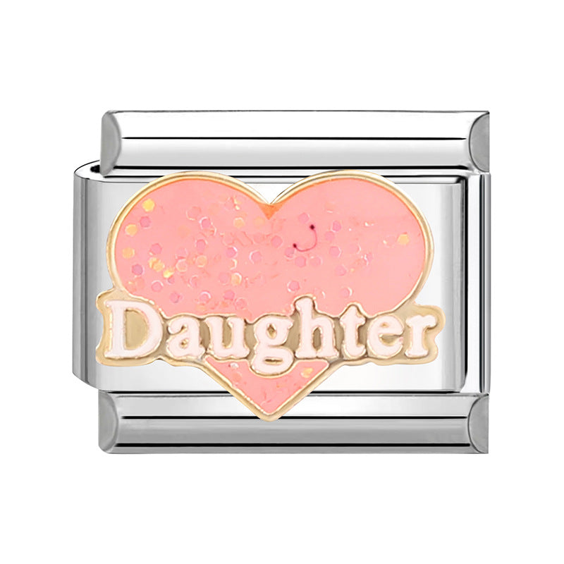 Wholesale Italian Charm Bracelet 9mm DIY Splicing Cute Cartoon Stainless Steel Composable Bracelet