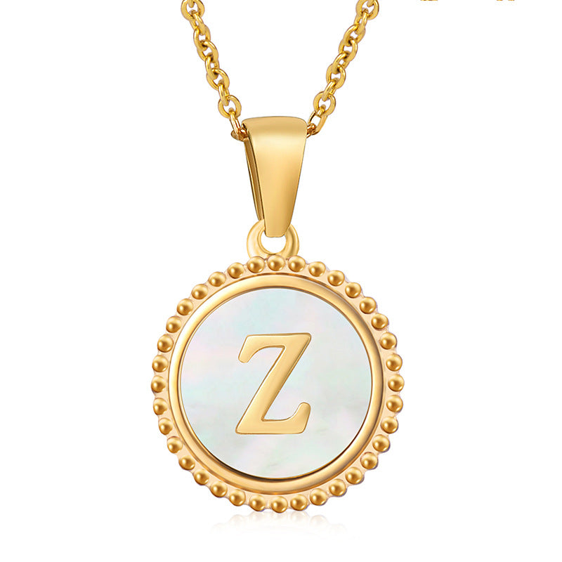 Wholesale 18K Stainless Steel Necklace Shell Letter Necklace ACC-NE-ZhongY012