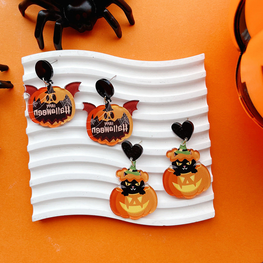 Wholesale  Acrylic pumpkin ghost earrings