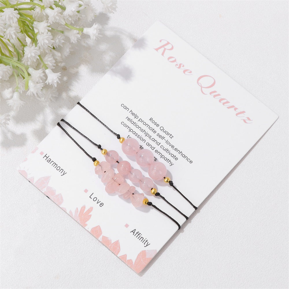 Wholesale Natural Stone Crystal Set Crushed Stone Beads Handmade Woven Bracelets ACC-BT-GEB010