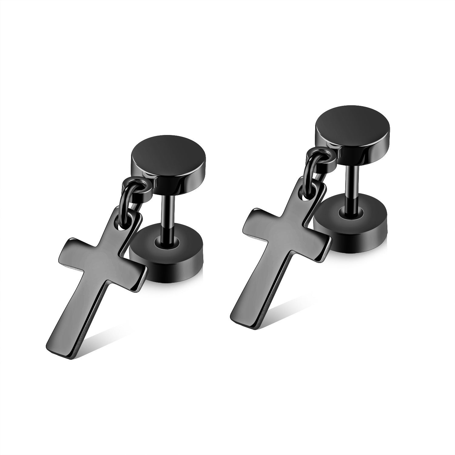 Wholesale Vintage Cross  Hip Hop All-match Titanium Steel Earrings