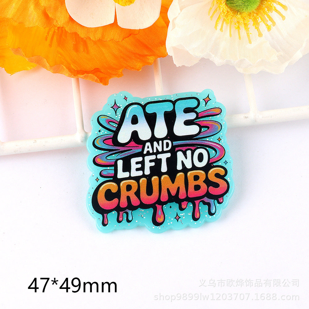 Wholesale 10PCS DIY Acrylic Loose Cute Cartoon Brooch Flatback