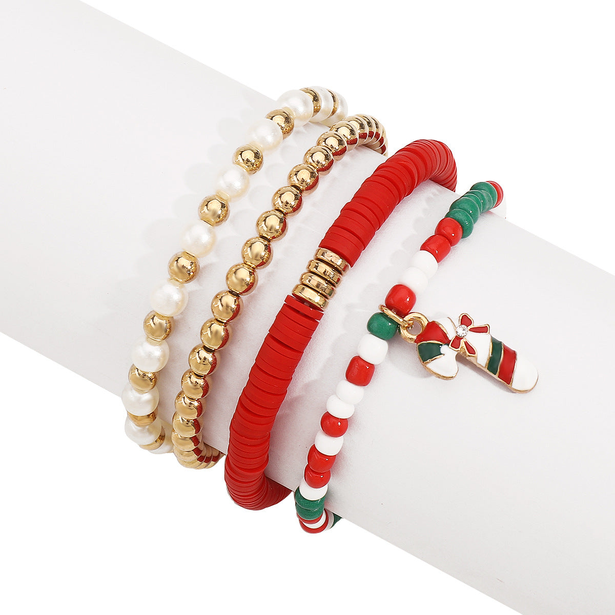 Wholesale Christmas Element Pendant Adjustable All-match Beaded Bracelet