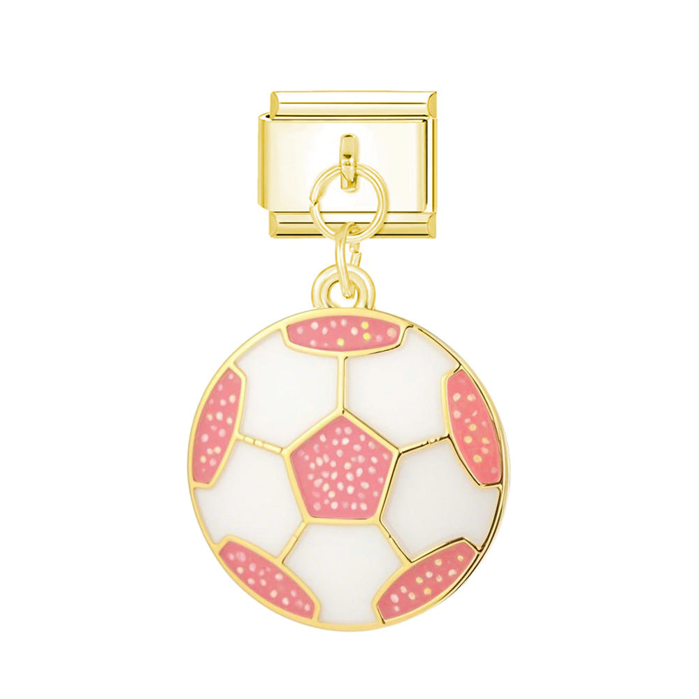 Wholesale  Italian Charm Bracelet 9mm DIY  Football Basketball Ball   Creative Stainless Steel Composable Bracelet