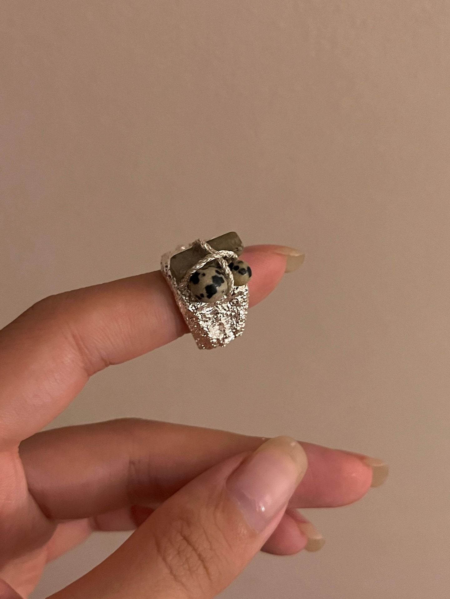 Wholesale punk style metallic beaded rings