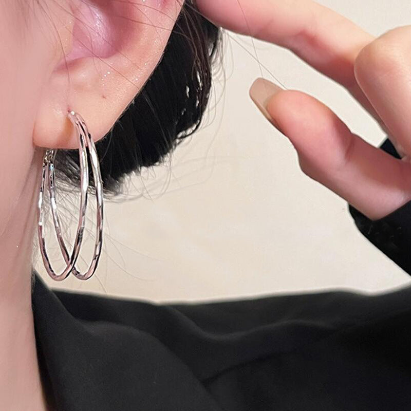 Wholesale Geometric Hoop Earrings for Women,  Gold-Plated Copper Ear Cuffs,  Fashion Jewelry Accessory for Party Wear