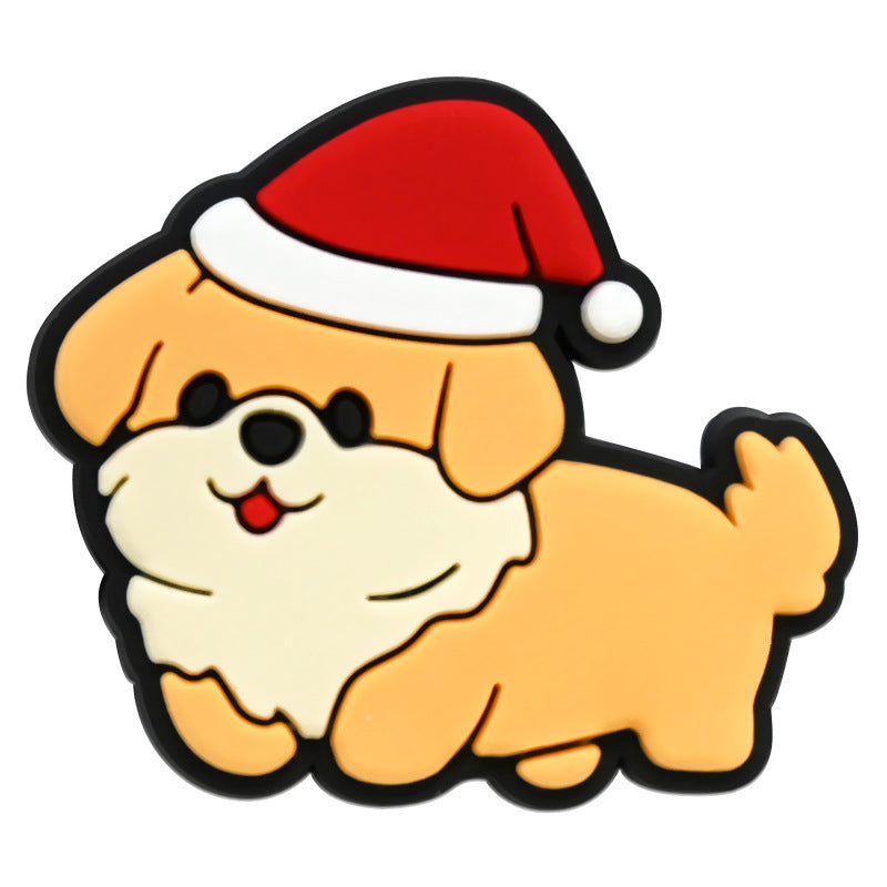 Wholesale Random 100pcs Cute Little Animal Christmas Series PVC Soft Rubber Shoe Buckle Decoration ACC-SC-RYY069