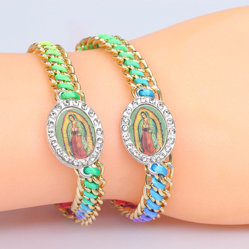 Wholesale  Virgin Mary Woven Bracelet  Hand Rope