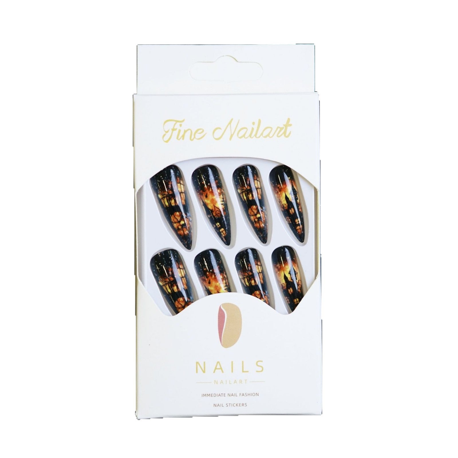 Wholesale 24 Pieces/ box  Flame Castle Nails Kits Nail Stickers