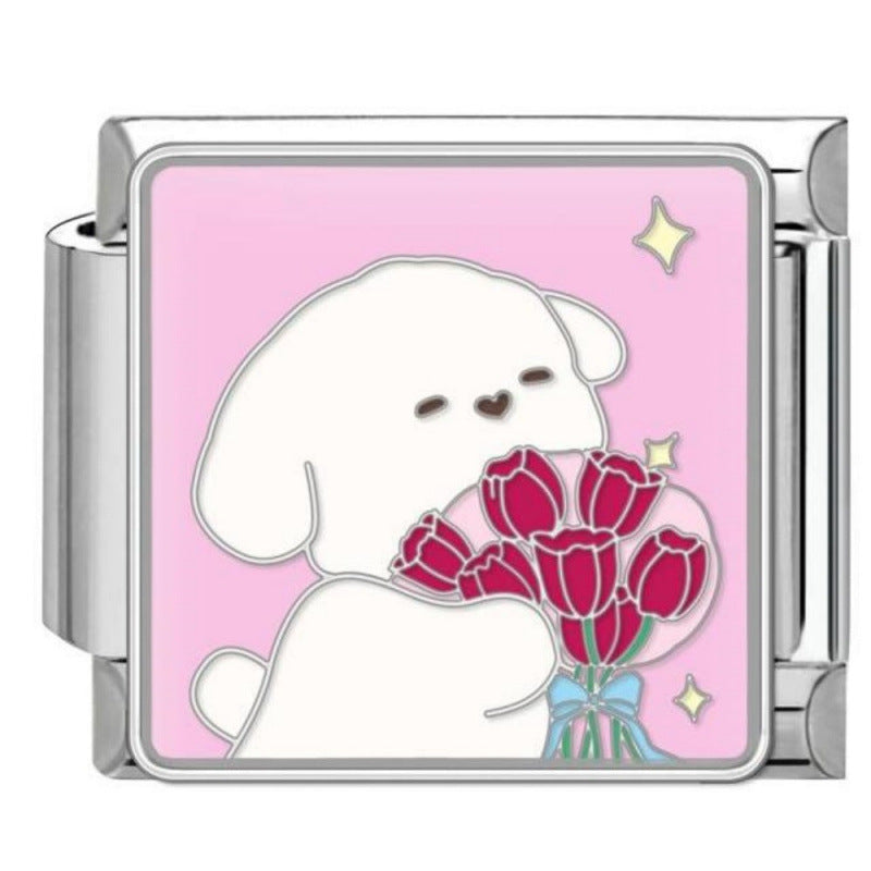 Wholesale DIY Italian Charm Bracelet With Pet Pattern Cute Modular Jewelry Accessory For Everyday Wear