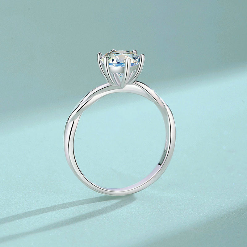 Wholesale Moissanite 1 Carat Diamond S925 Silver Ring