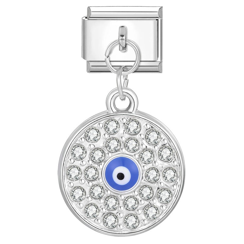 Bracelet de charme italien en gros 9 mm DIY Esplicing Blue Eyes Bracelet composable en acier inoxydable