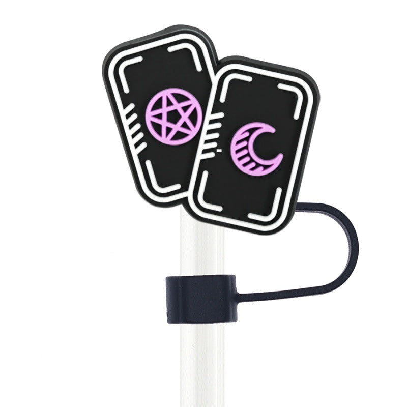 Wholesale Random 100pcs Creative    10mm PVC Soft Straw Tube Cap