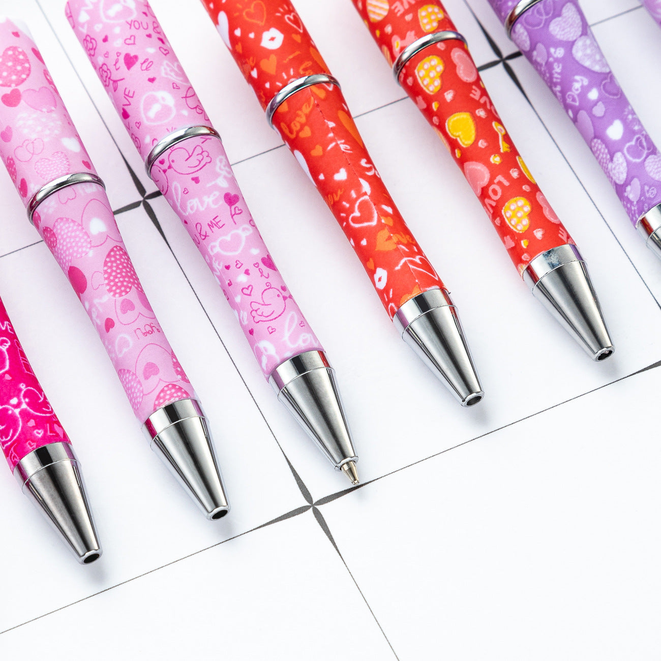 Wholesale Beadable Pens Valentine's Day Plastic DIY Beaded Pens