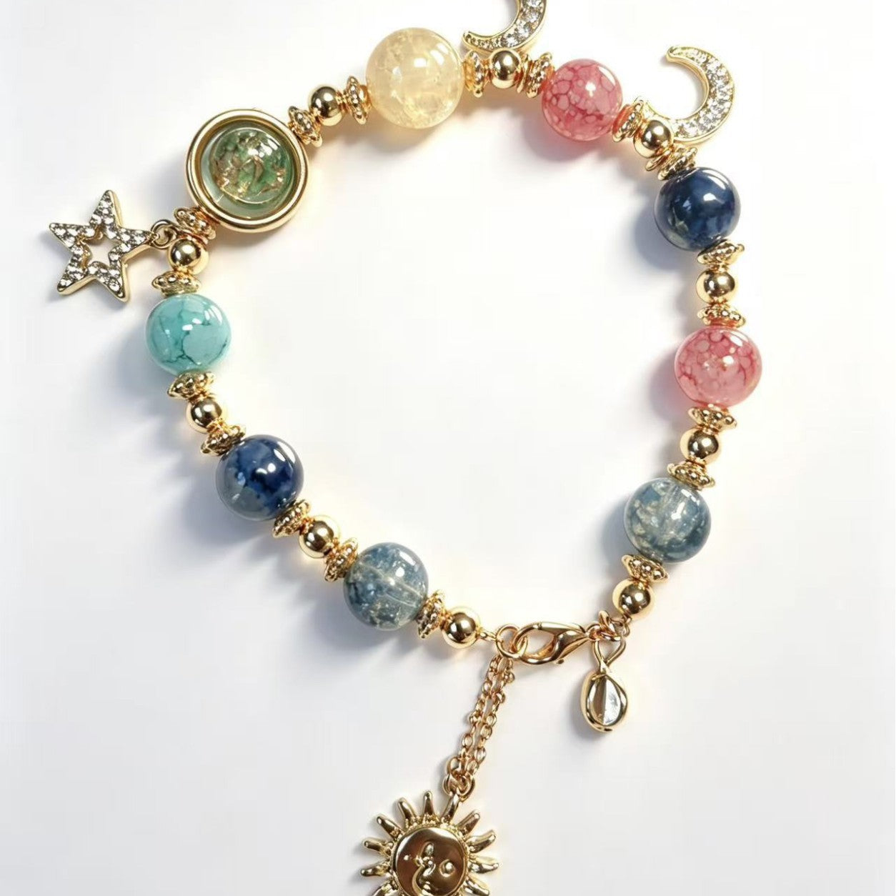 Wholesale Starry Sky Natural Stone Handmade Bracelet Micro Setting Alloy Inlay Fashion Accessory For Birthday Gift And Everyday Wear