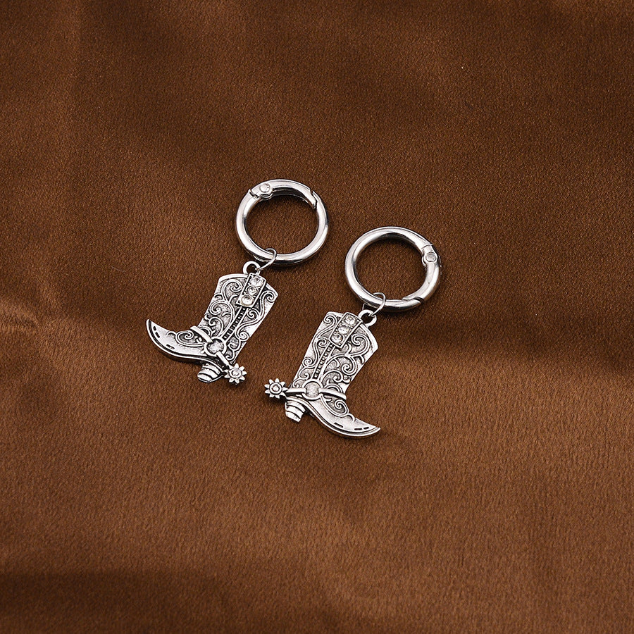 Wholesale  retro creative Western cowboy boot pendant  Shoes Charms