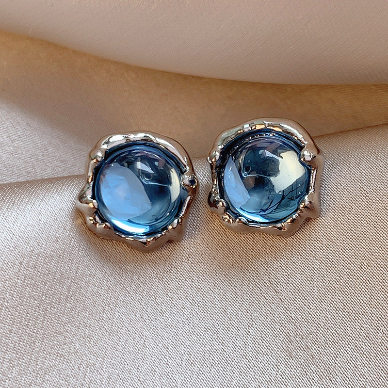 Wholesale  light blue oval earrings