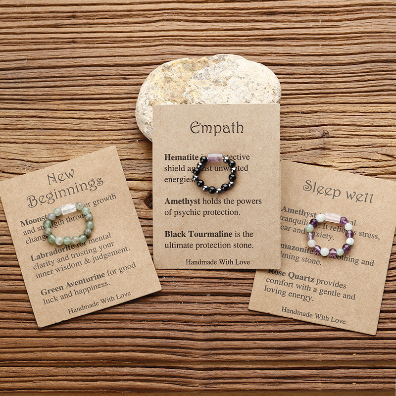 Wholesale Natural Stone Beaded Elastic Ring Handmade Bracelet