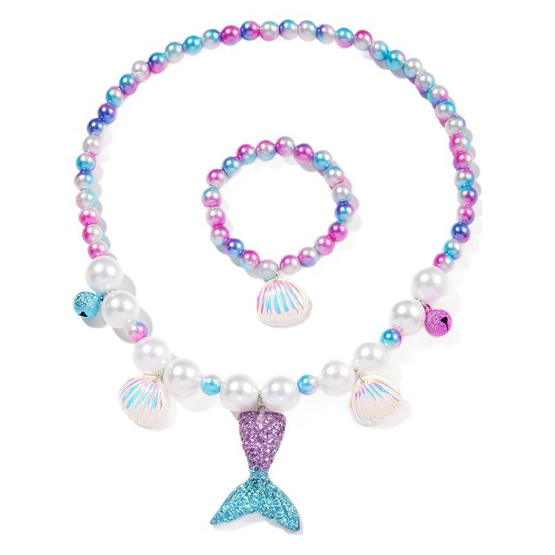 Wholesale  Children Mermaid Tail Necklace Bracelet  Jewelry suit