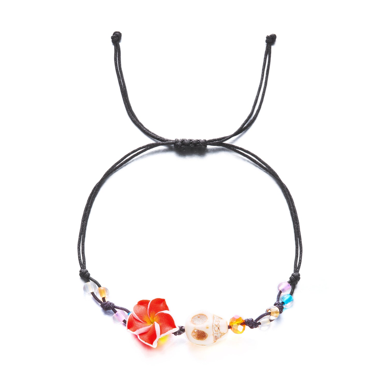 Wholesale  Pumpkin Skull Flower Braided Bracelet