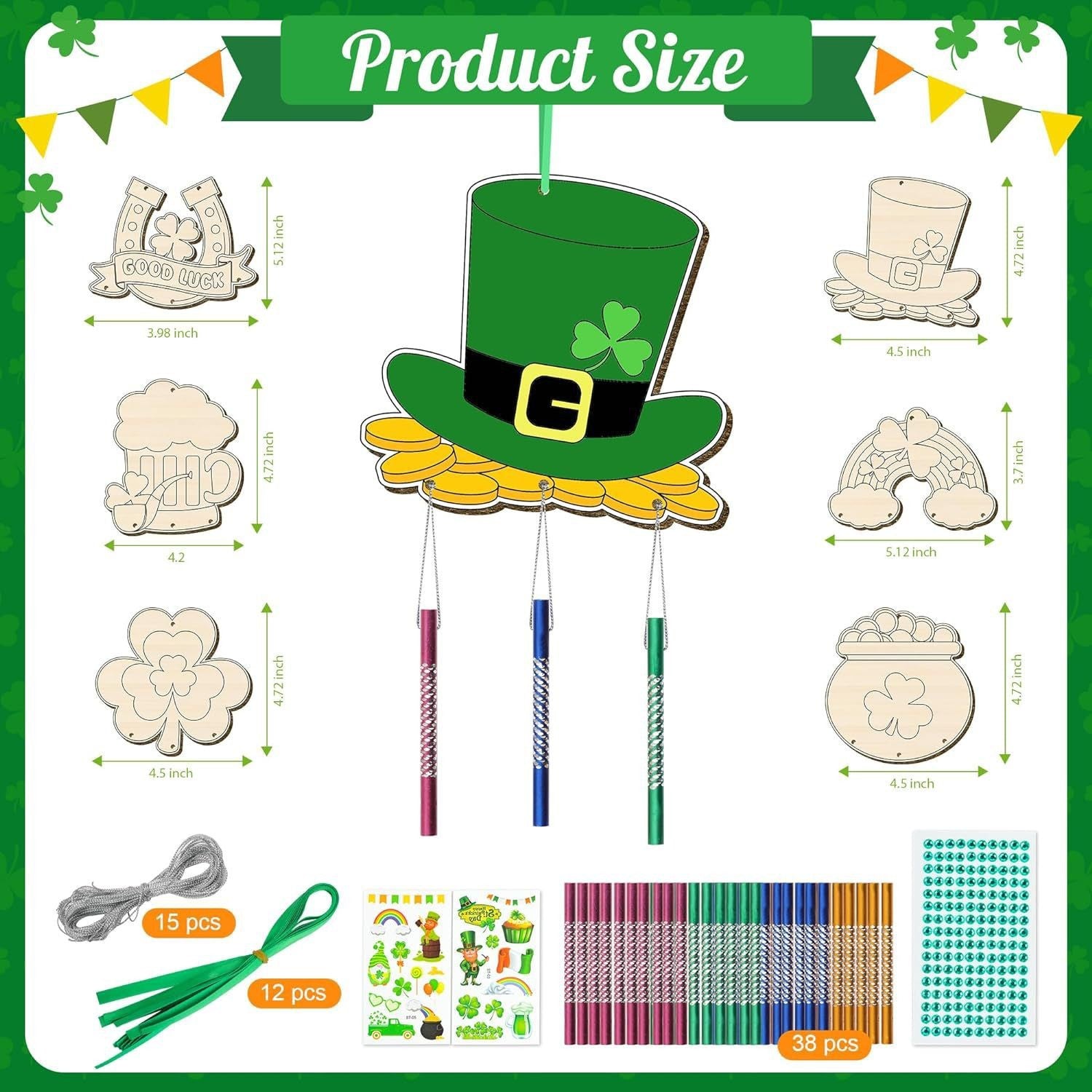 Wholesale wooden chick wind chime suit DIY wooden Easter suit