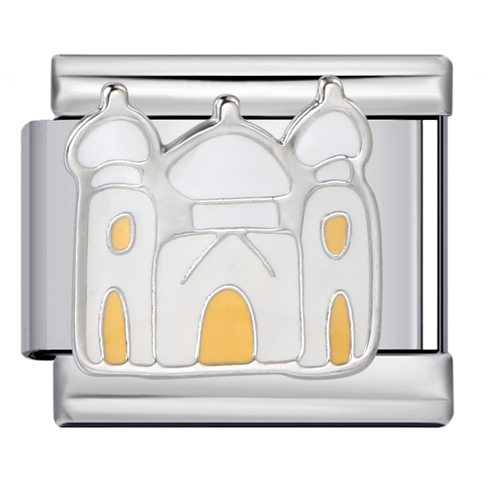 Wholesale Italian Charm Bracelet 9mm DIY Splicing Removable Architectural Sign Stainless Steel Composable Bracelet