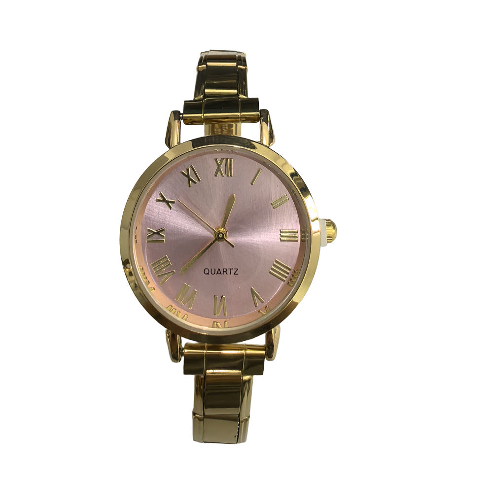 Wholesale Chic Fashion Casual Women' s Quartz Watch Steel Band Simple Design Everyday Accessory