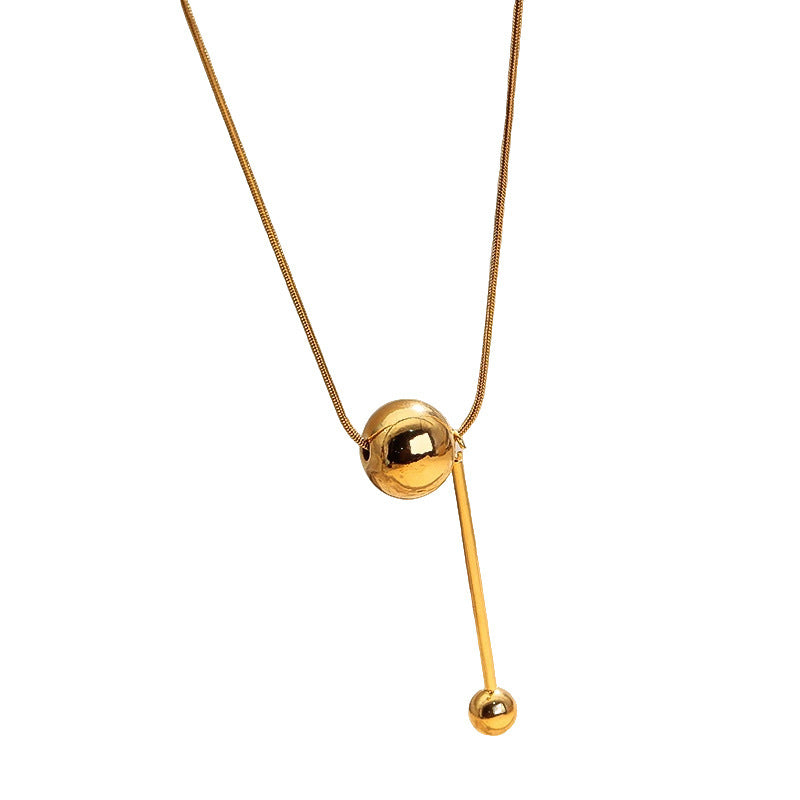 Wholesale Stainless steel double-layered gold bead necklace