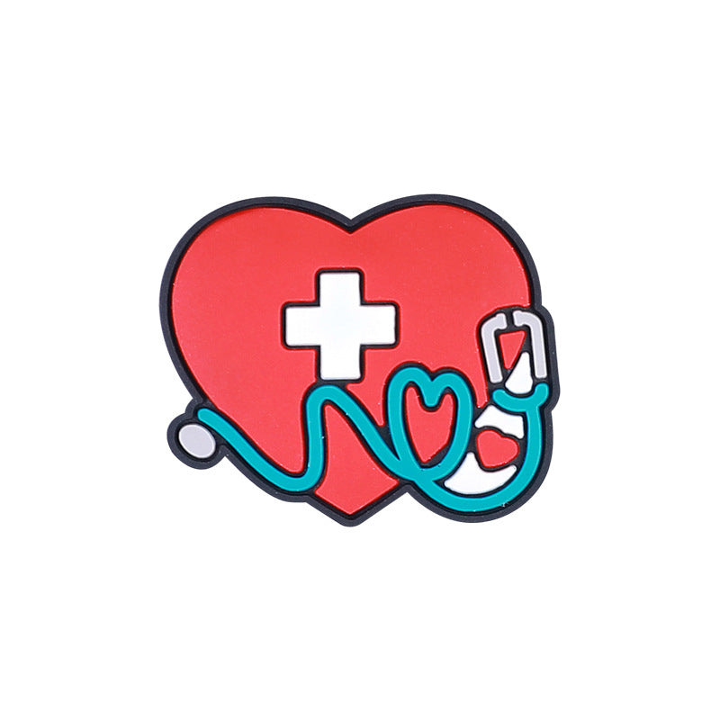 Wholesale 20pcs Cartoon Nurse Silicone Beads Focal Beads DIY Beaded Pen Accessories ACC-BDS-RongFa030