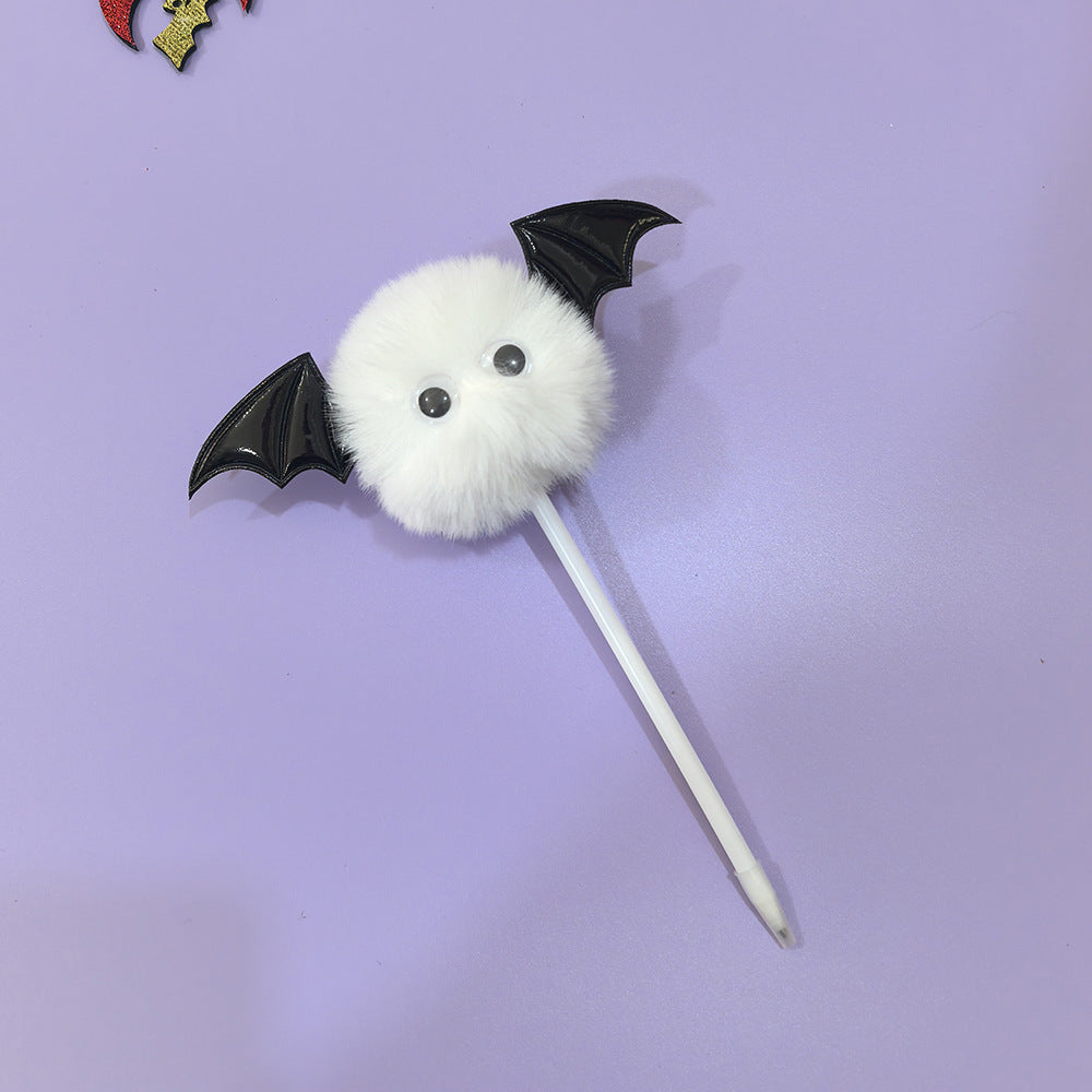 Wholesale Halloween stationery big eyes bat wings plush pen